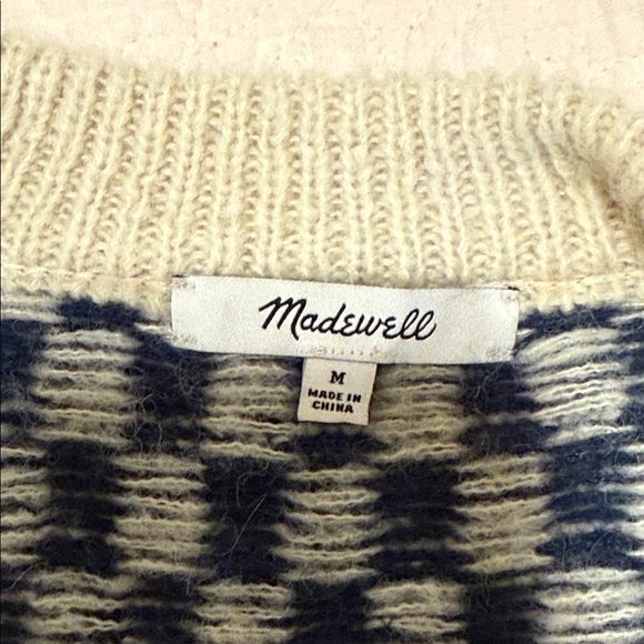 Madewell Navy and Cream Checkered Sweater - Picture 8 of 9